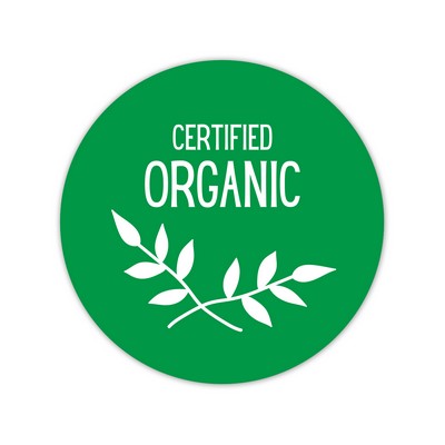 Stock Sticker Circle preprinted with "Certified Organic" (1 1/2" diameter)