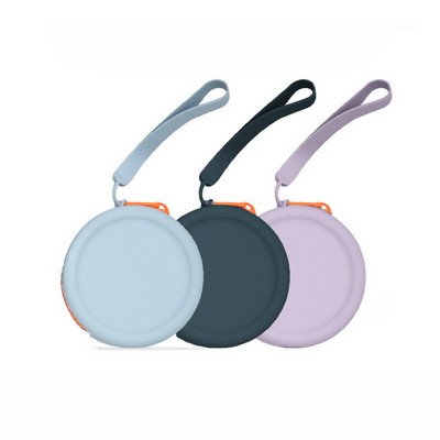 Silicone Zipper Round Purse with Strap