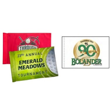 Single Reverse Tournament Event Golf Flags w/Golf Tube (14"x20")