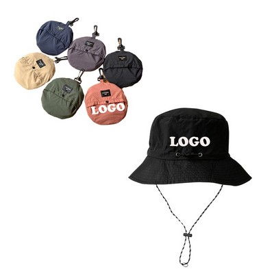 Foldable Bucket Hat With Chin Strap