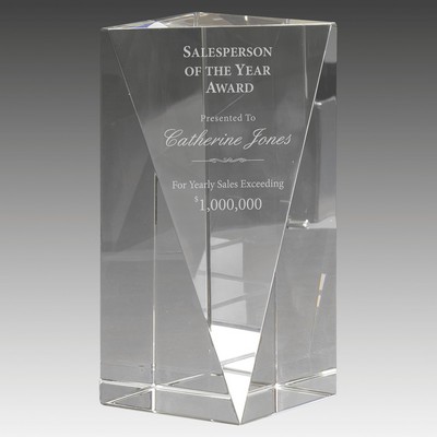 6" Crystal Triangle Front Pillar