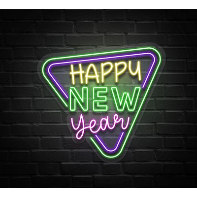 Happy New Year Triangle Neon Sign