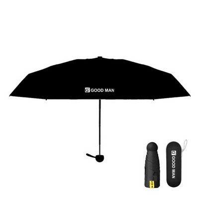 High-quality Pongee Fabric 8-Rib Compact Capsule All-Weather Umbrella.