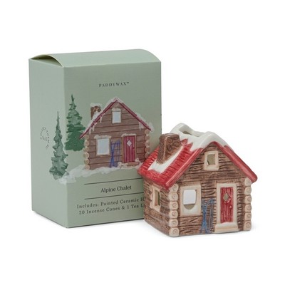 Incense House, No. 05 - Alpine Chalet Style Incense & Tea Light Holder Cera