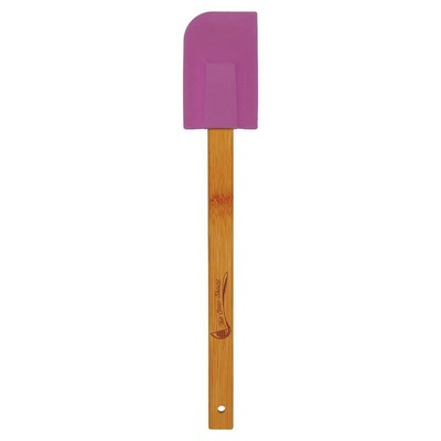 11.75" Purple Silicone Spatula with Bamboo Handle