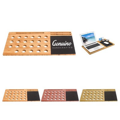 Bamboo Lap Desk with Adjustable Stand and Mouse Pad