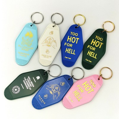 Rhombus Shape Hotel Luggage Tag Key Chain