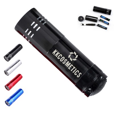 9LED Aluminum Mini-Bright Flashlight w/ Strap