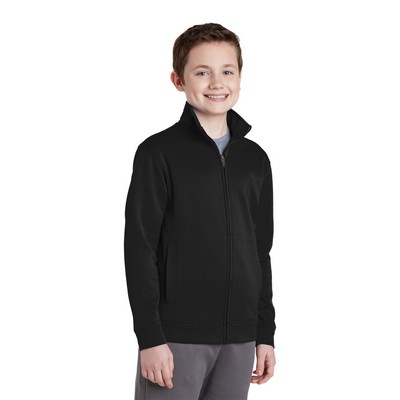 Sport-Tek Youth Sport-Wick Fleece Full-Zip Jacket.