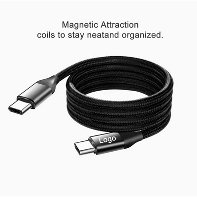 3.3ft 100W Magnetic Fast Charging Cable Tangle-Free